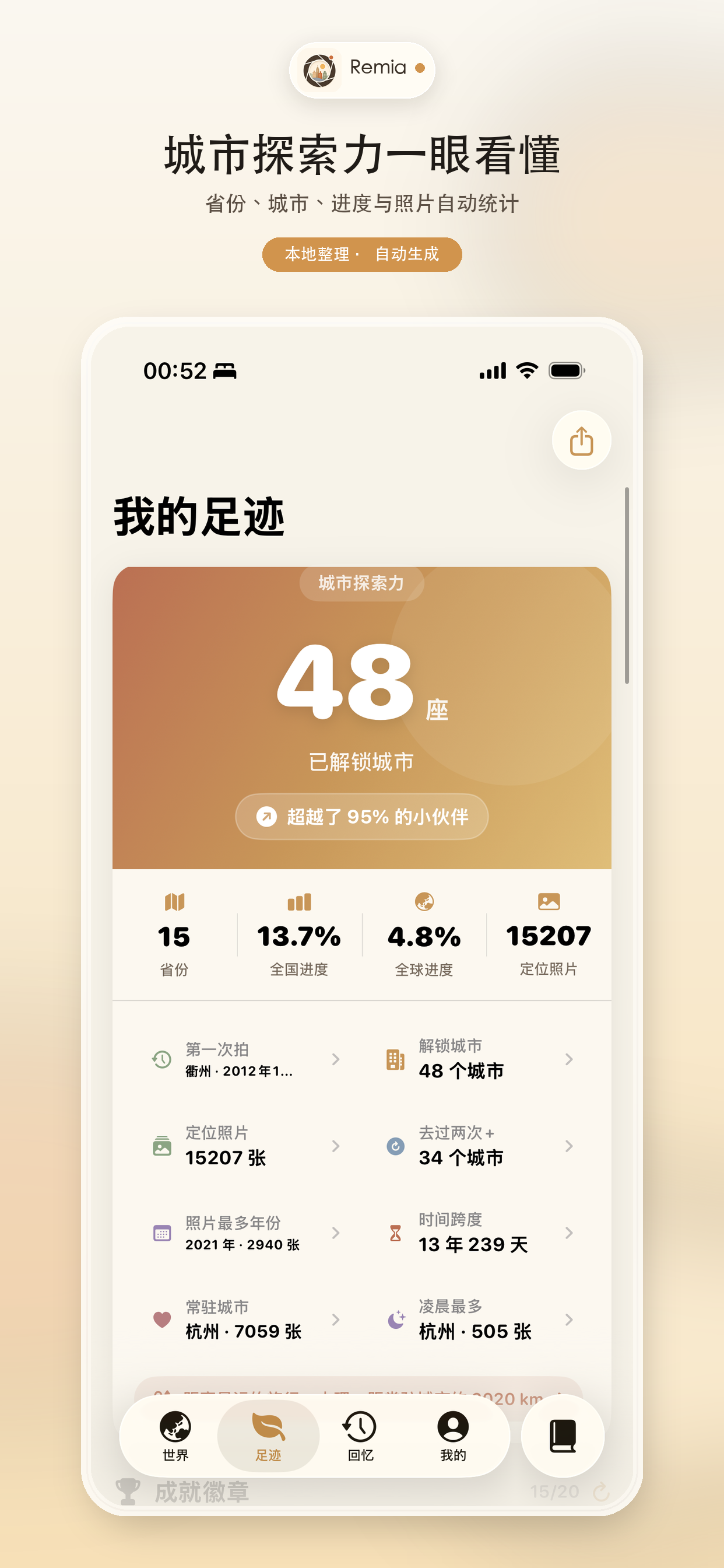 Remia 城市统计界面